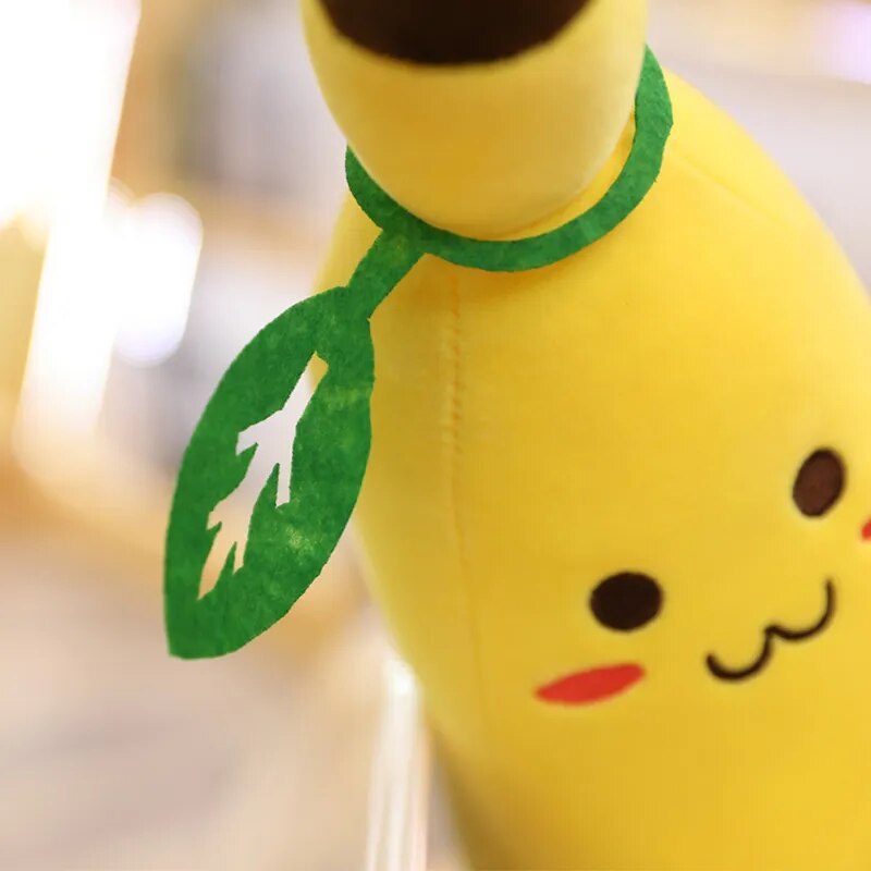 Soft Smile Banana Plush Fruit Pillow - PlushHug