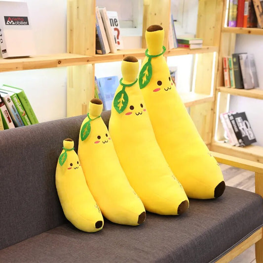 Soft Smile Banana Plush Fruit Pillow - PlushHug