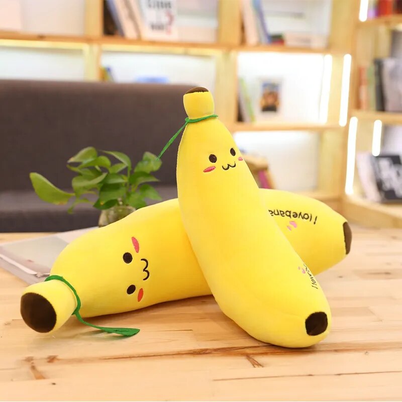 Soft Smile Banana Plush Fruit Pillow - PlushHug