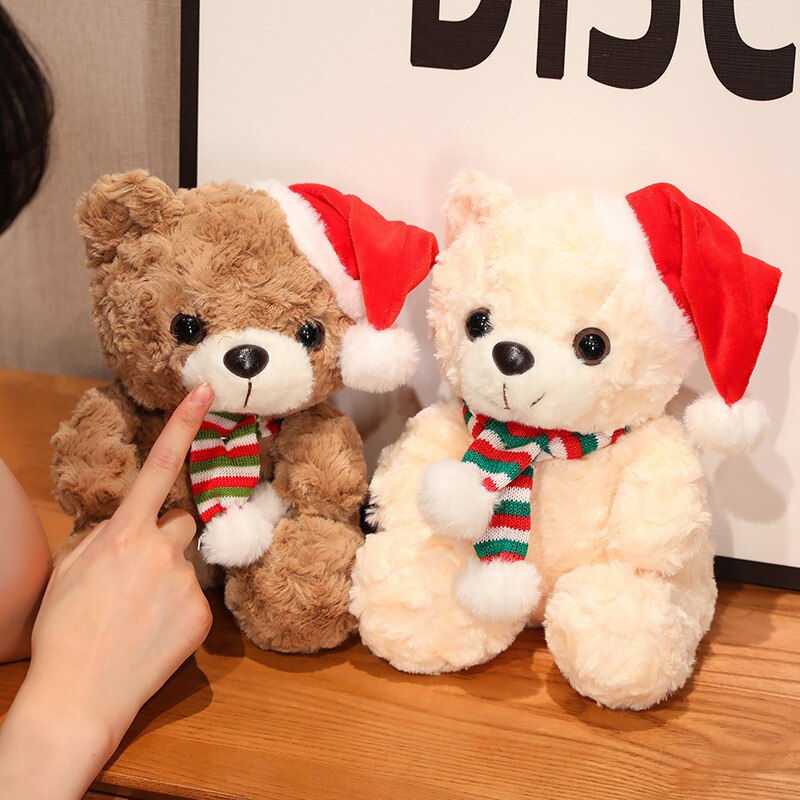 Kawaii Christmas Teddy Bear with Santa Hat - PlushHug