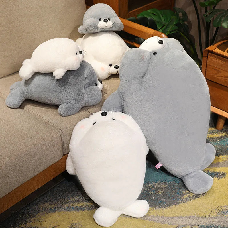 Cute Hairy Seal Plush Pillow - PlushHug