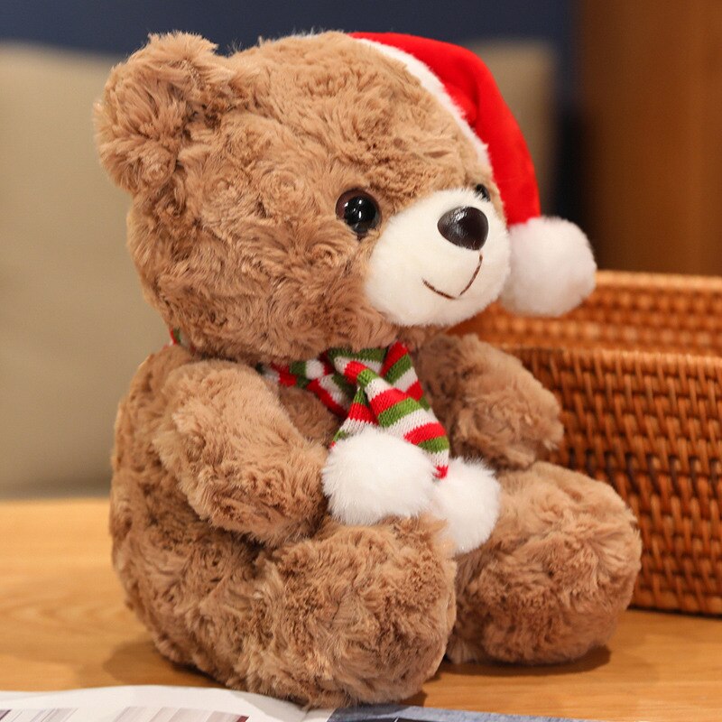 Kawaii Christmas Teddy Bear with Santa Hat - PlushHug