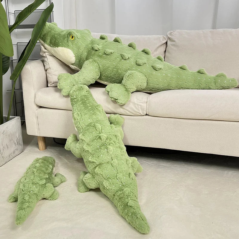 Jungle Green Giant Crocodile Plush Pillow - PlushHug